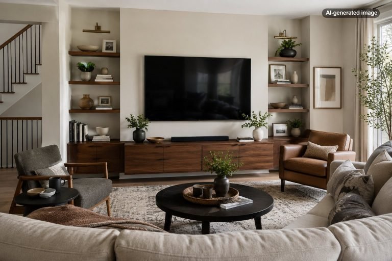 How to Decorate Around a Large Television Without Hiding It