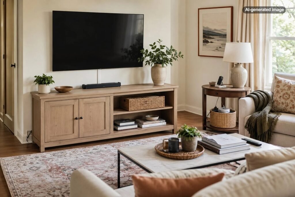 How to Hide Cords in a Beautiful Living Room