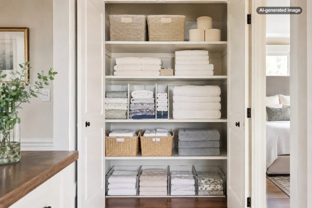 How to Organize a Linen Closet So It Actually Stays Organized