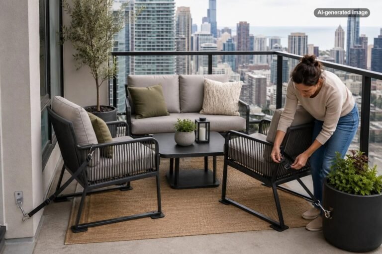 How Do You Secure Outdoor Furniture on a High-Rise Balcony?