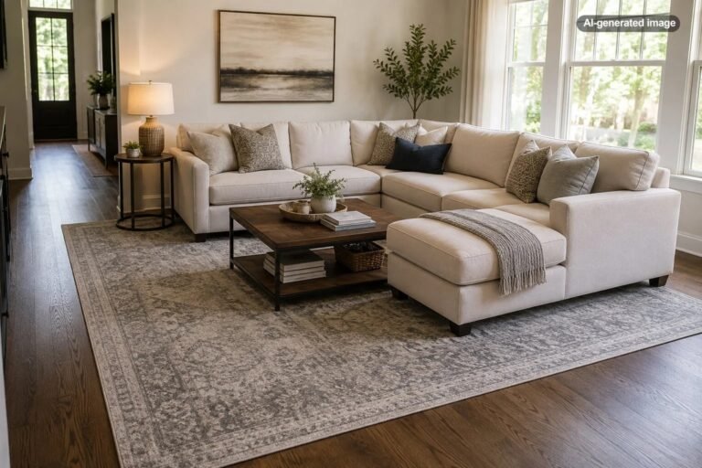 How Large Should an Area Rug Be Under a Sectional?
