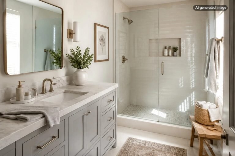 How to Keep Bathroom Counters and Showers From Feeling Cluttered