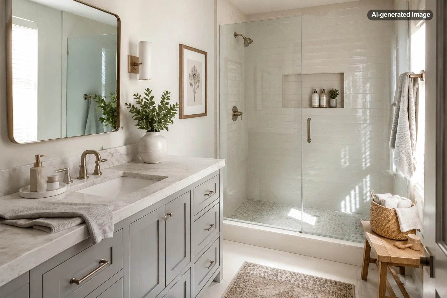 How to Keep Bathroom Counters and Showers From Feeling Cluttered