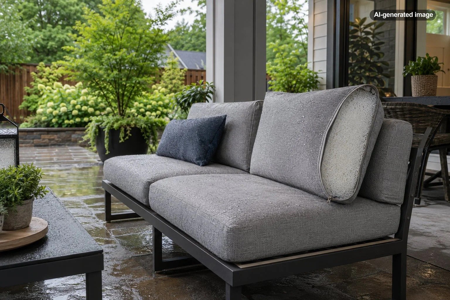 What Is the Best Outdoor Cushion Filling for Rainy Climates?
