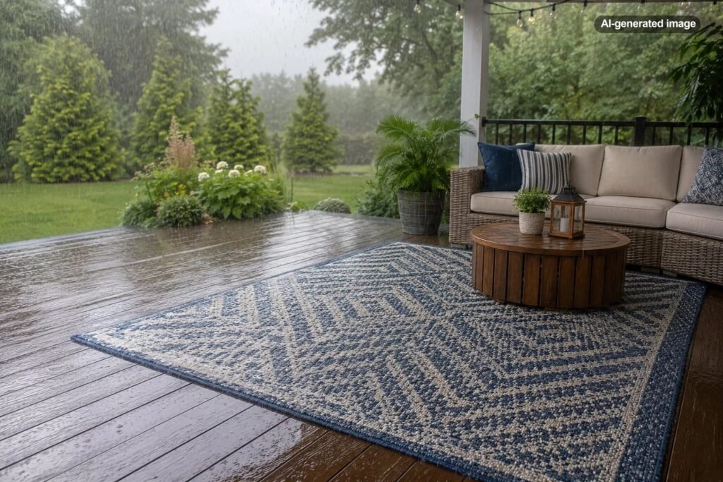 Can Outdoor Rugs Stay Outside in the Rain?
