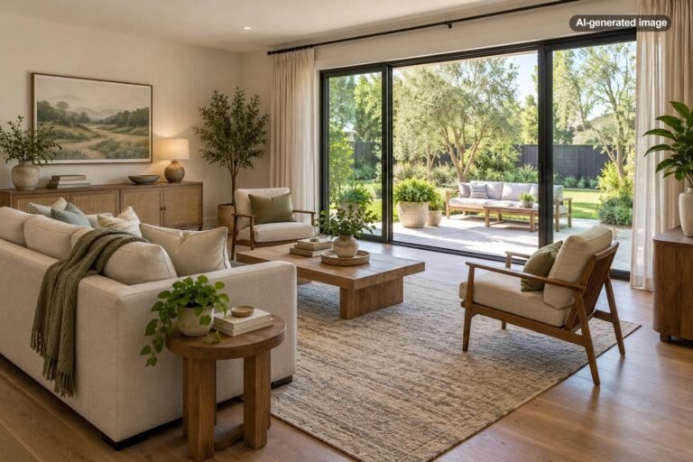 How Do You Arrange Furniture Around a Large Sliding Glass Door?