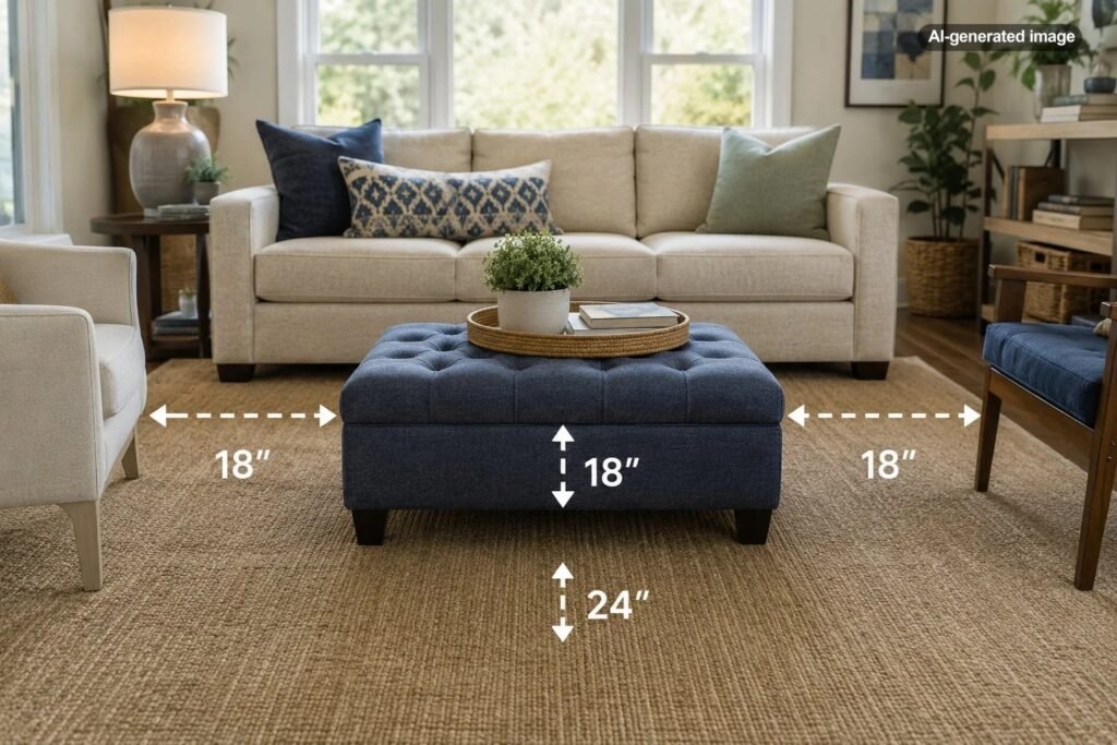 How Much Space Should Be Left Around an Ottoman?