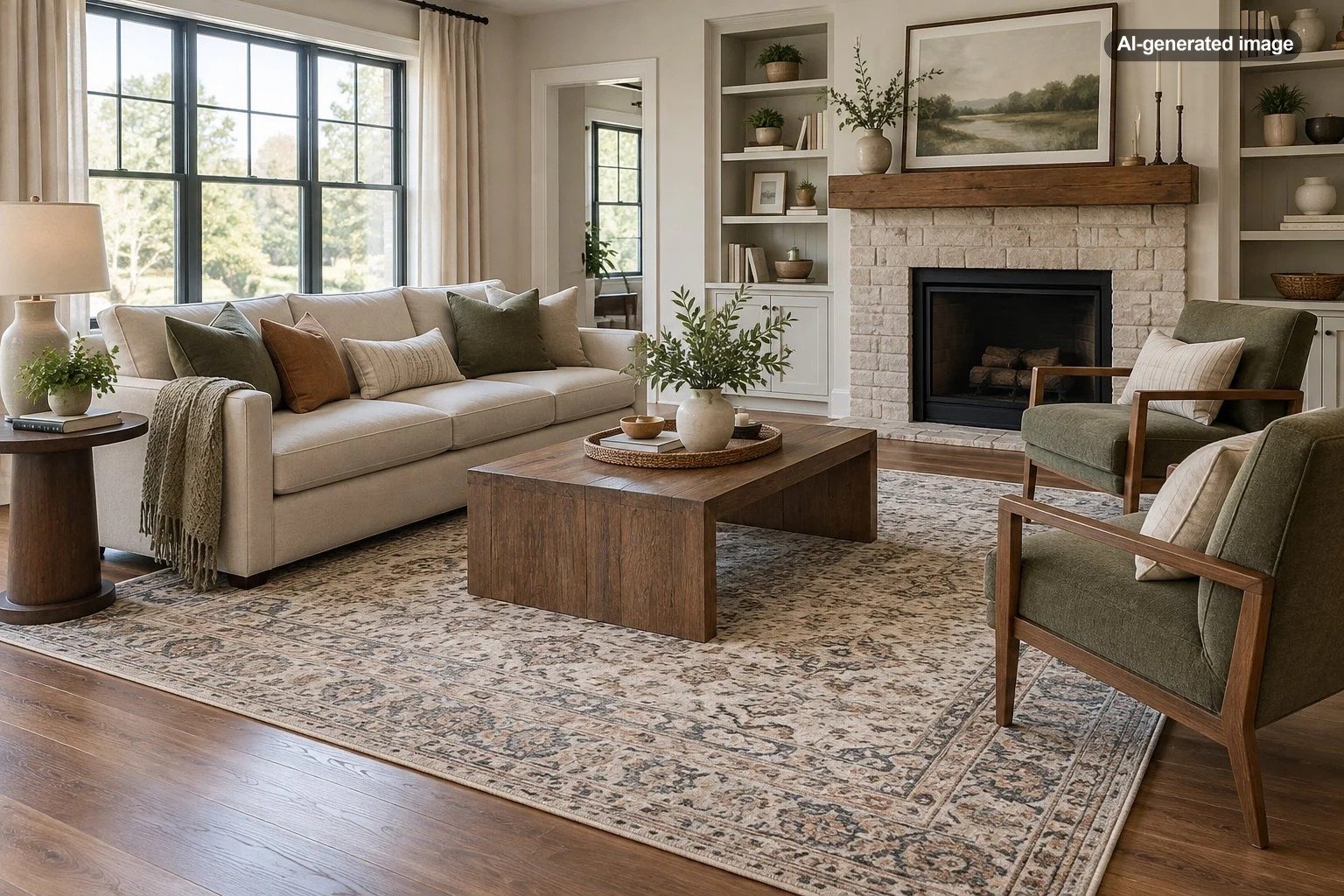 Should All Living Room Furniture Sit on the Area Rug?