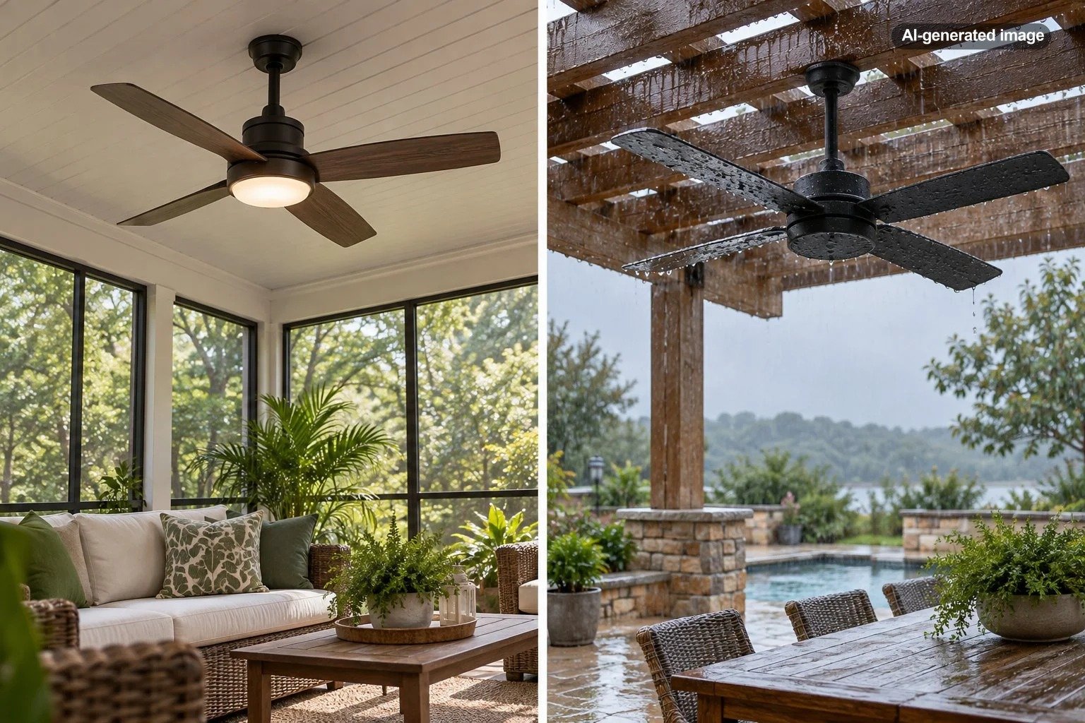 What Is the Difference Between Damp-Rated and Wet-Rated Ceiling Fans?
