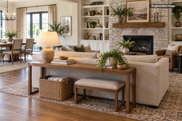 What Should You Put Behind a Sofa That Floats in the Room?