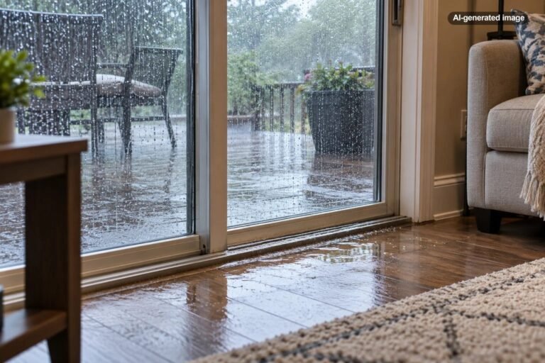 Why Does Water Get Under My Sliding Glass Door During Heavy Rain?